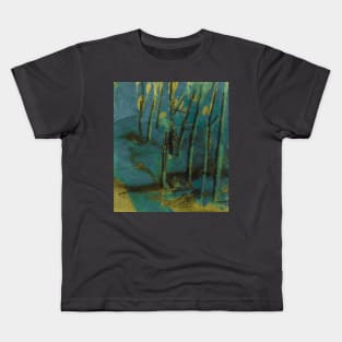 Golden-blue abstract Kids T-Shirt